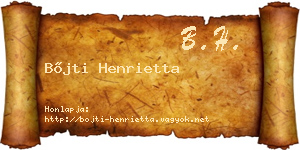 Bőjti Henrietta névjegykártya